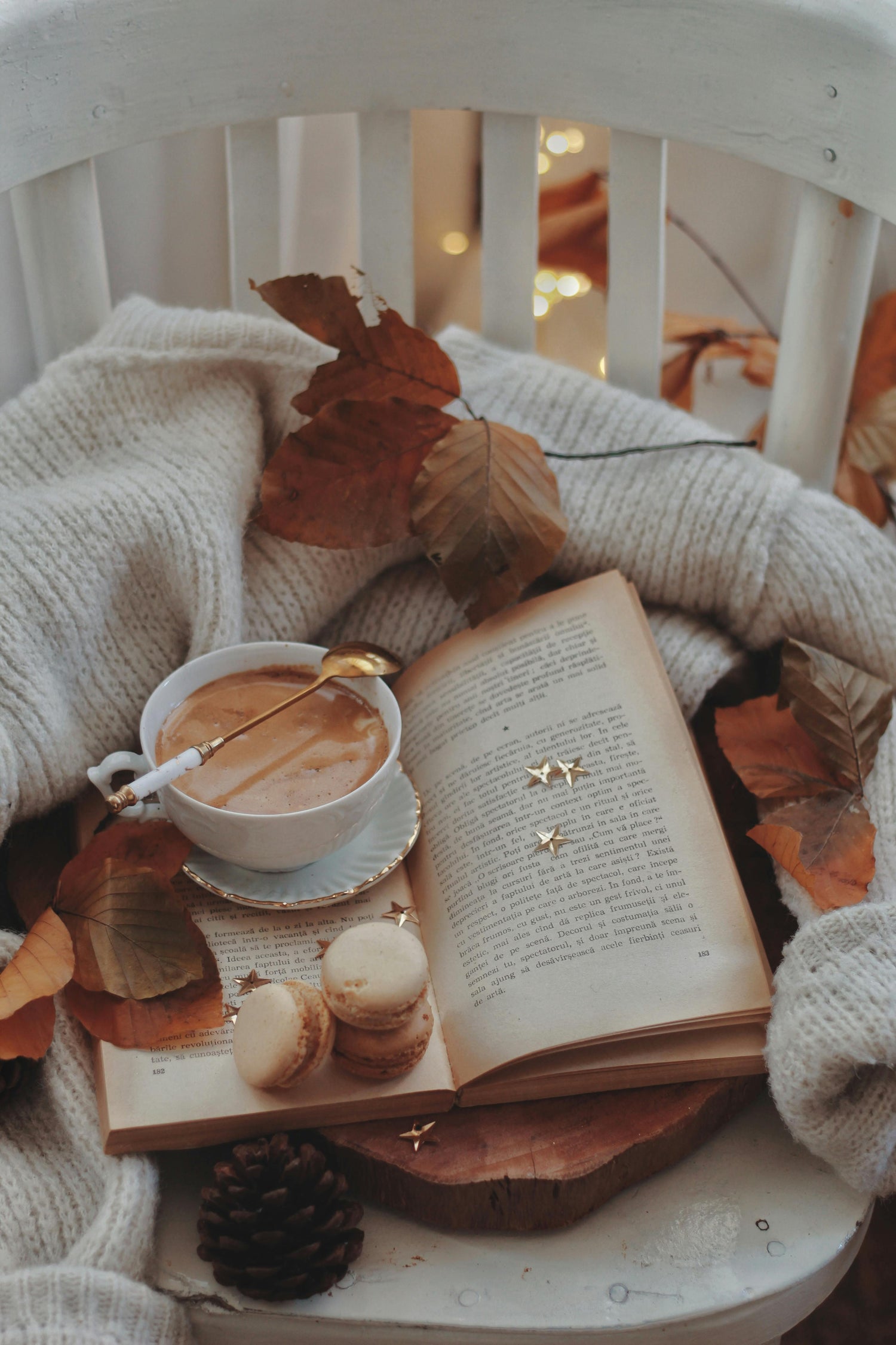 Cozy Autumn Setting with Coffee and Book